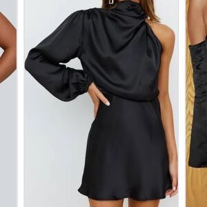 Hello Molly Black One-Shoulder Cocktail Dress